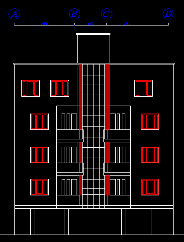 پلان مسکونی شش طبقه مدل 2